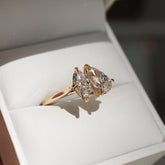 Stunning 1.5 CT Pear & Marquise Moissanite Engagement Ring with Two Stone Design 2